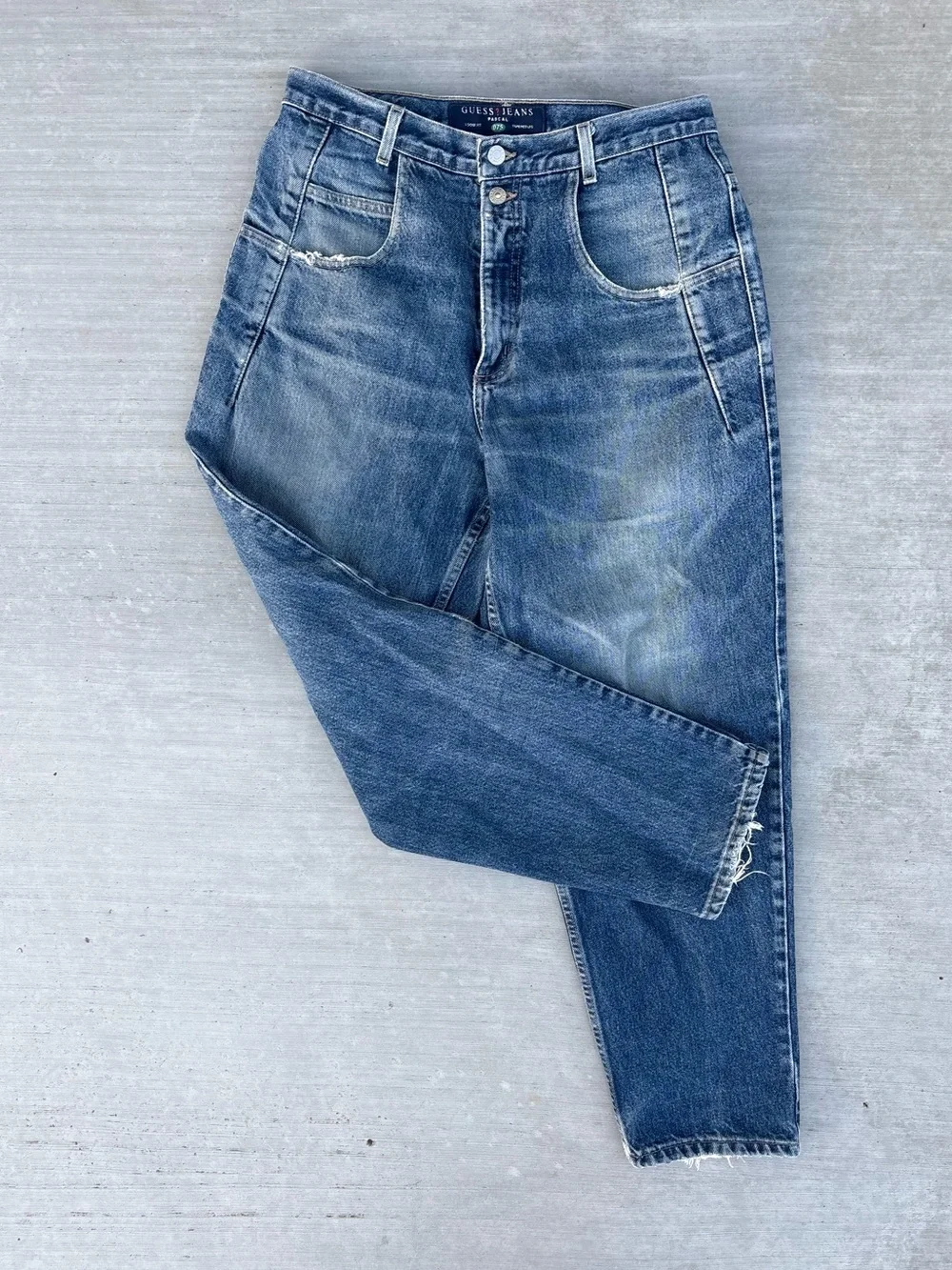 Vintage Guess Jeans Pascal Loose Fit Tapered Leg Made in USA Denim Jeans 34x30